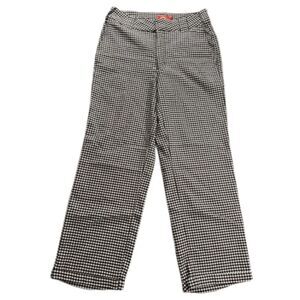 Dickies Girl Gingham Cropped Pants Women's Size 5 Black White Check Straight Leg